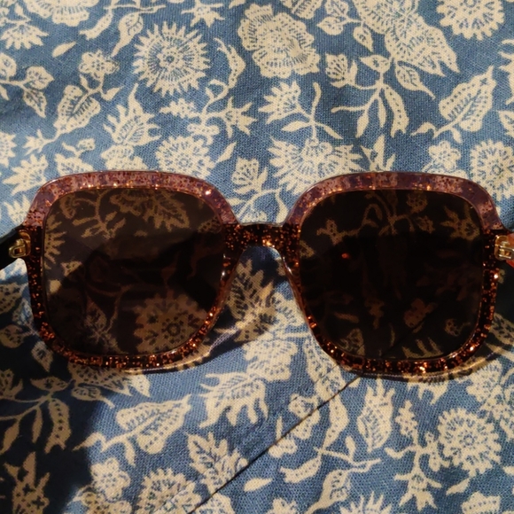 Jimmy Choo 🌞Navy Blue & copper glitter sunglasses - Picture 5 of 8
